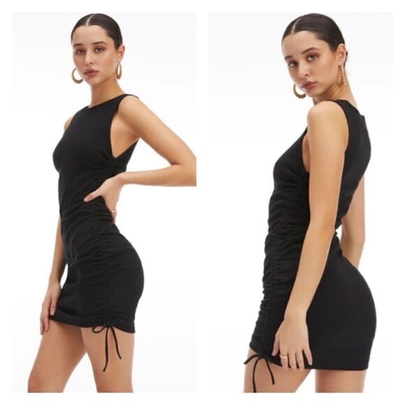 NWT Good American Ruched Tank Dress 0 (XS) - Picture 1 of 7